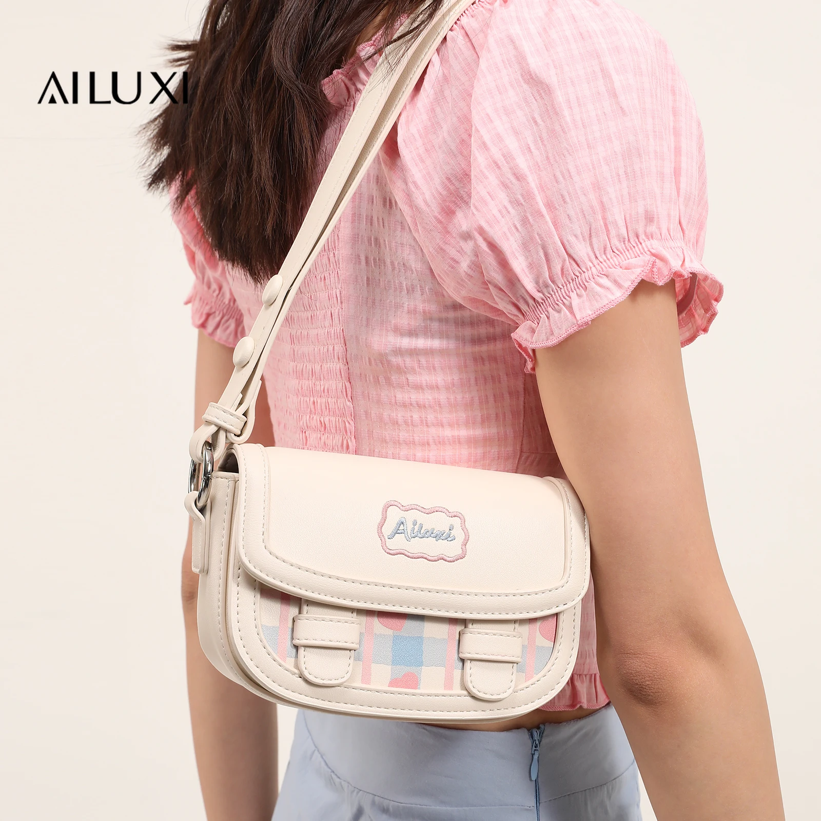 

AILUXI женская седельная сумка с регулируемым плечевым ремнем из искусственной кожи, милая оригинальная дизайнерская брендовая сумка на день Святого Валентина, подарок на Рамадан