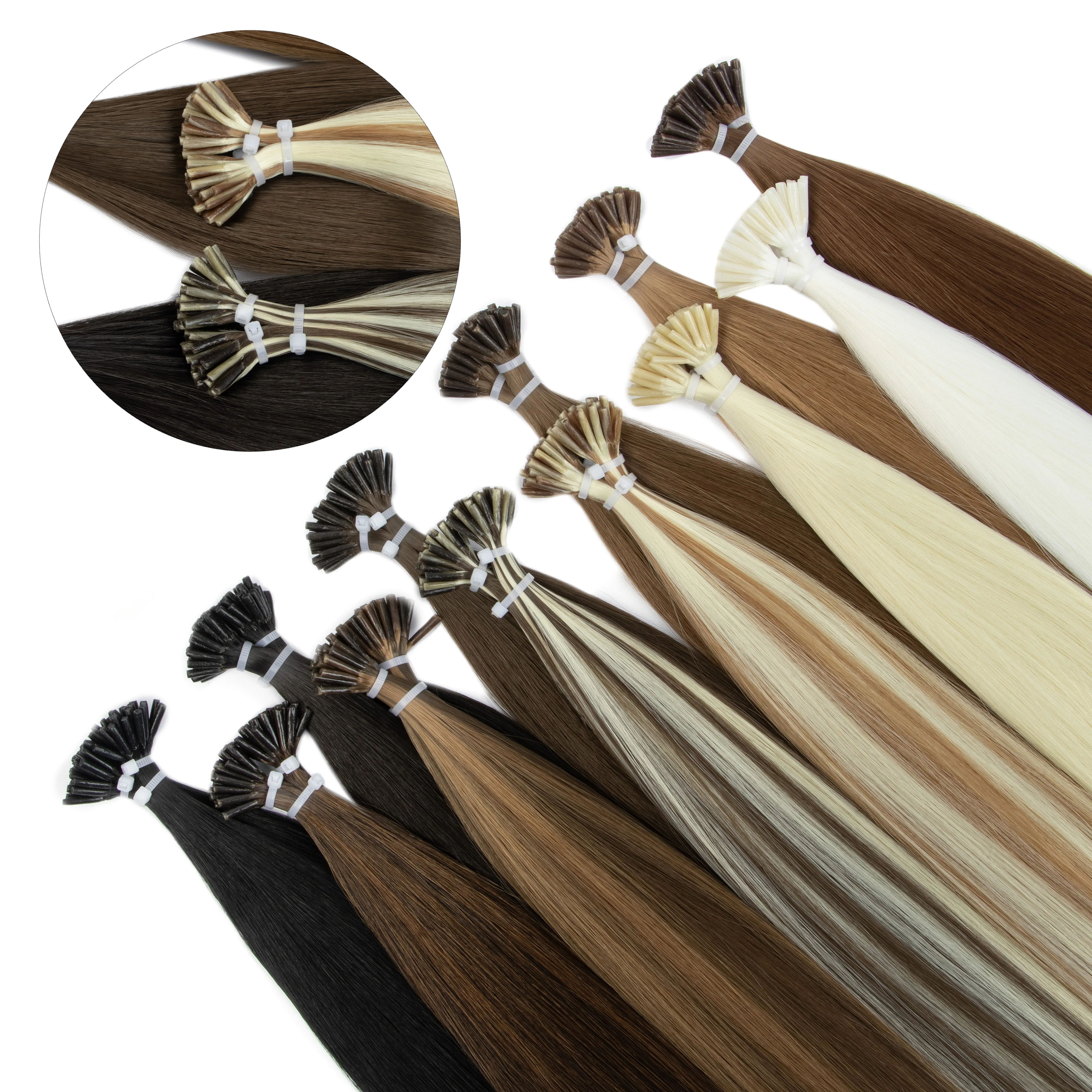 50g/Pack I Tip Hair Extensions 20 Inch Straight I Tip Synthetic Hair High Temperature Fiber I Tip Hair Extensions For Women