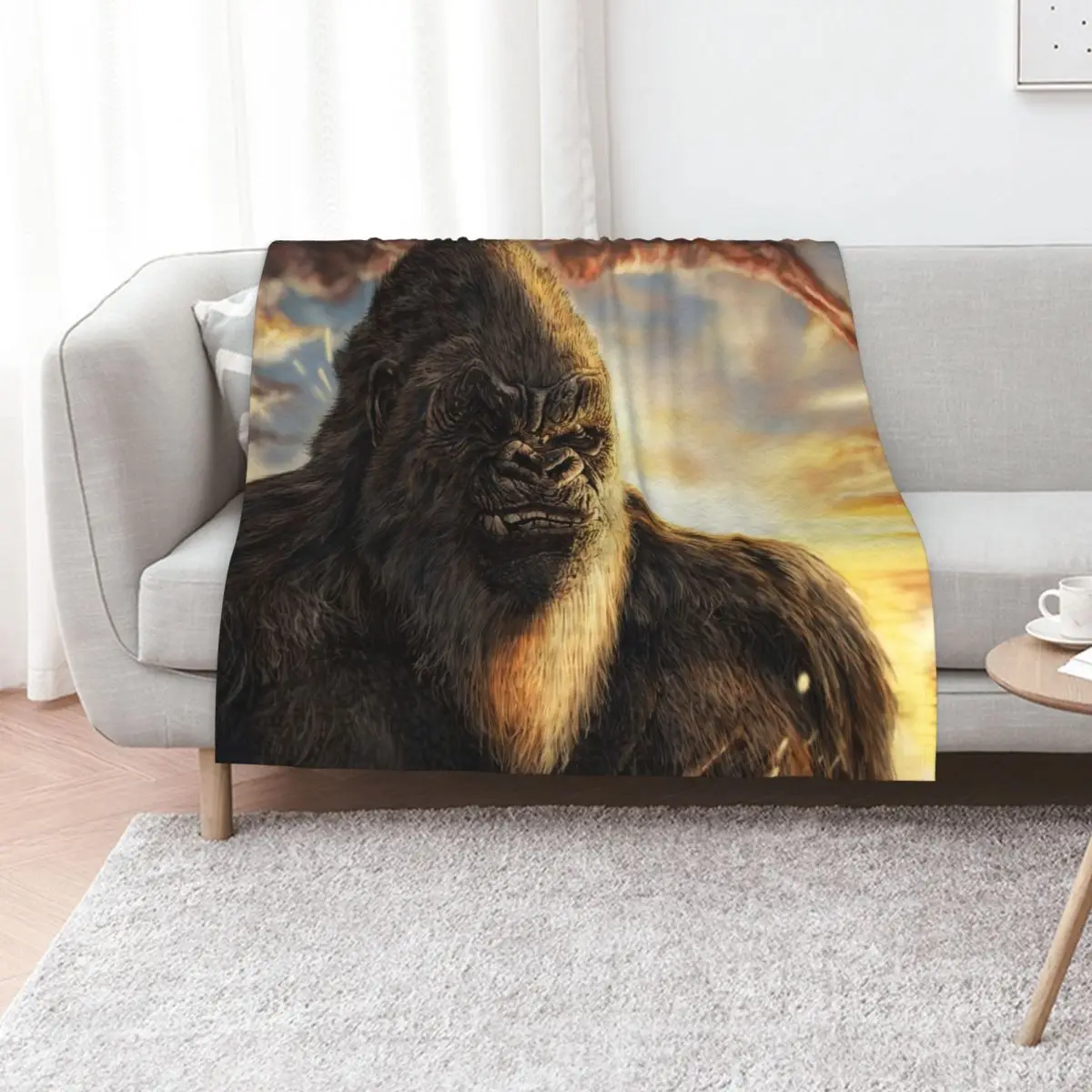 

King Kong Throw Blanket For Sofa Thin anime wednesday Plush Blankets