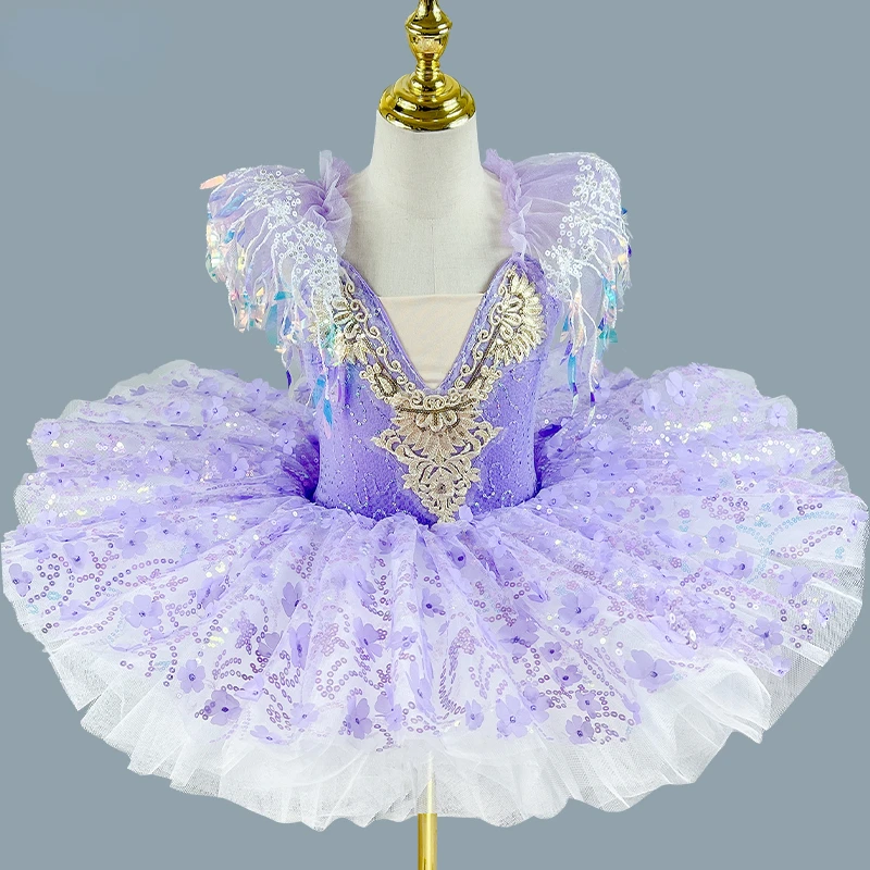 Professional Ballet Tutu Platter Pancake Tutu Dress Girls Kids Ballerina Party Costume Child Leotard Ballerina Party Dance Dress