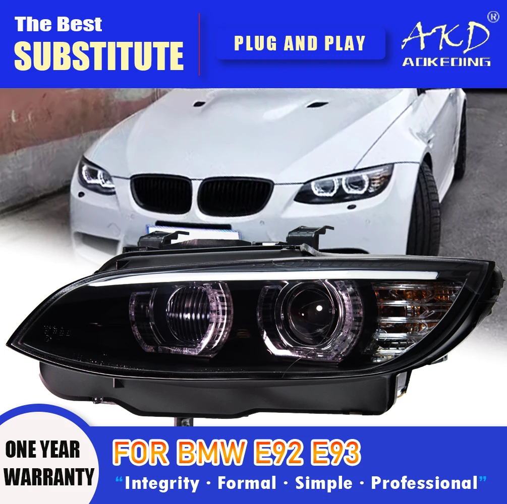 

AKD Head Lamp for BMW E92 E93 LED Headlight 2006-2012 Headlights 330I 335I DRL Turn Signal High Beam Angel Eye Projector Lens