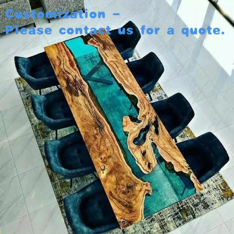 

На заказ. Индивидуальный элегантный ручной работы, горячая распродажа, современная мебель, эпоксидная смола, дерево, океан, река, обеденный стол