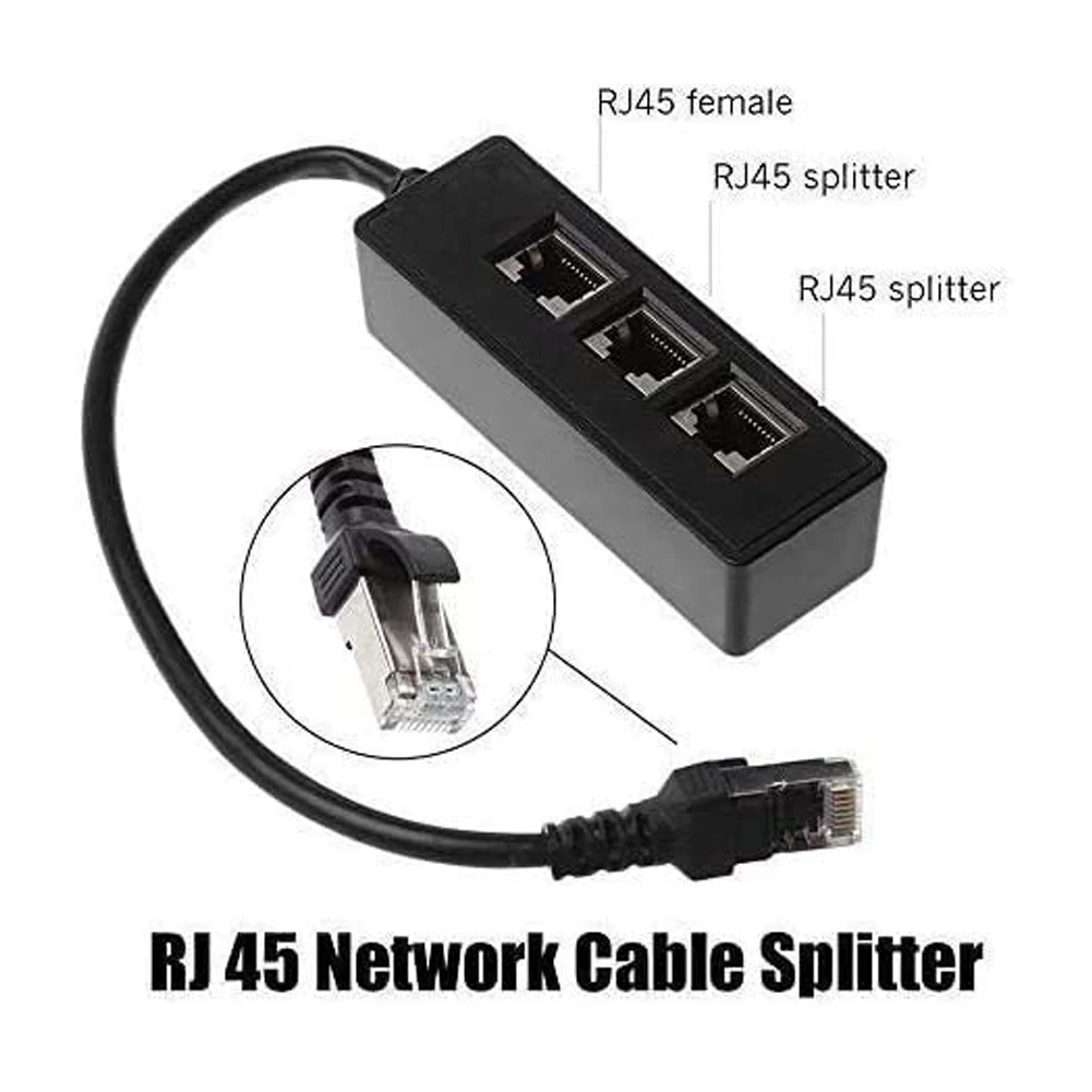 Cavo Splitter di rete RJ45 da 1 maschio a 3 femmina per adattatore LAN Ethernet Super Cat5 Cat5e Cat6 Cat7