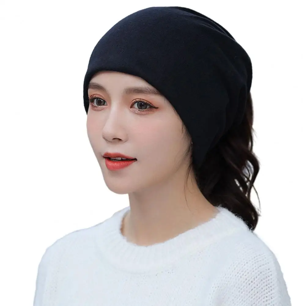 Fall Winter Hat Hip Hop Print Elastic Dual Use Windproof Ponytail Hole Cycling Neck Warp Neck Warmer 한국 가을옷