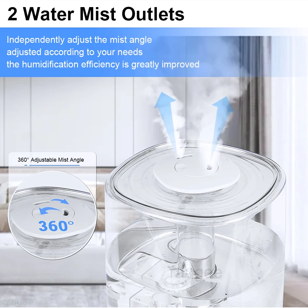 3/4L Air Humidifier Purifier Air for Household Room Humidifier with Aromatherapy Essential Oil Diffuser 2 Water Mist Humidifier