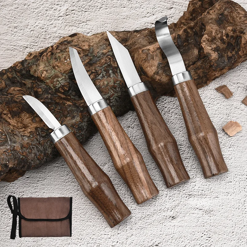 1/7PCS Wood Carving Chisel Knife Hand Tool Set Basic Detailed Woodworkers Gouges Multi Purpose DIY Professional Alloy Steel