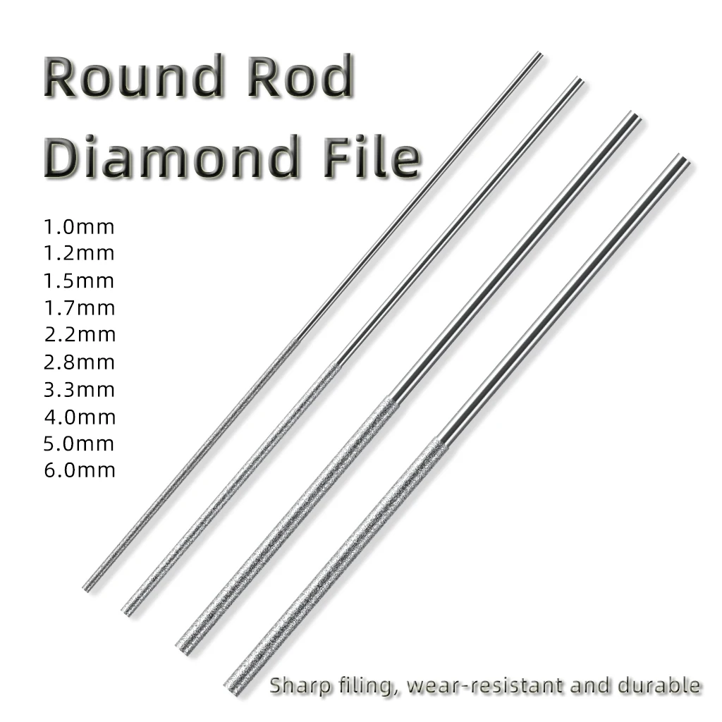 

Diamond Cylindrical File Dia 1/1.2/1.5/1.7/2.2/2.8/3.3/4/5/6mm Grinding Tool For Jade Alloy Guitar Strings DIY Assorted File