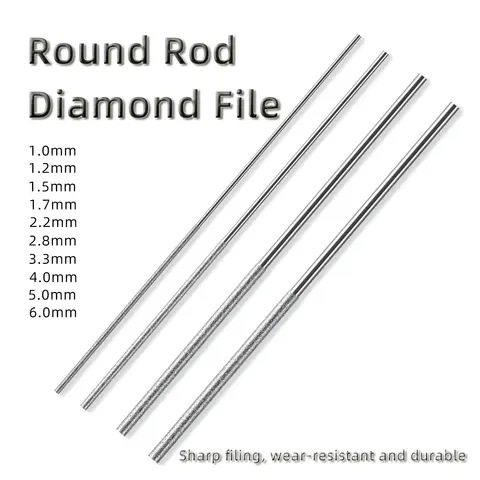 다이아몬드 원통형 파일 직경 1/1.2/1.5/1.7/2.2/2.8/3.3mm, 4mm, 5mm, 6mm 연삭 도구, 옥 합금 기타 줄 DIY 모듬 파일