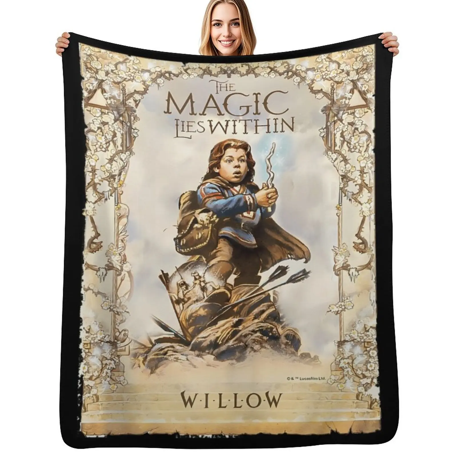 Vintage Movies - Vintage High Fantasy Adventure Film Throw Blanket Vintage Winter beds Soft Plush Plaid warm winter Blankets