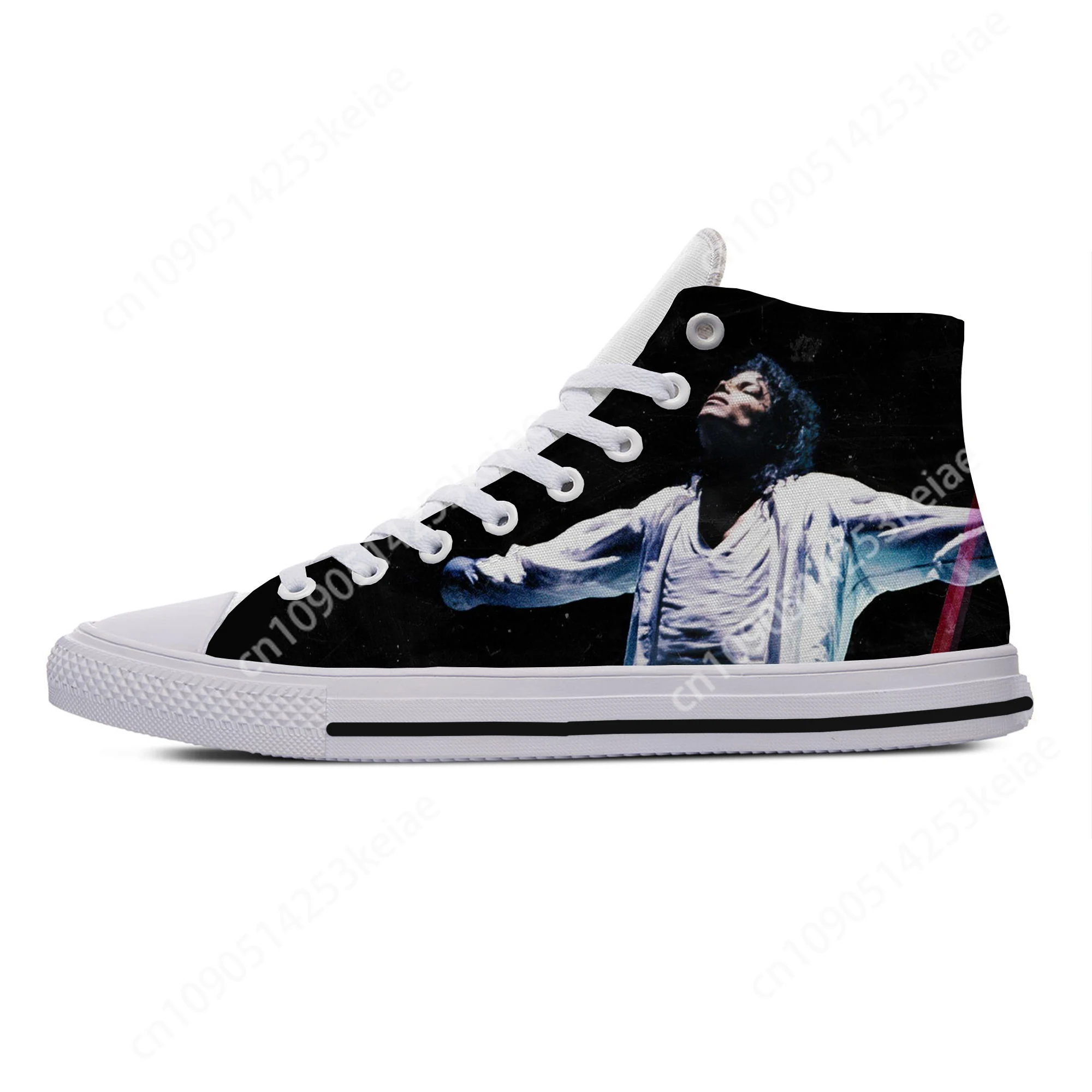 Hot Summer Cool Men Women Fashion Shoes Summer New King of Pop Michael Jackson Lightweight Comfortable High Help Canvas Shoes