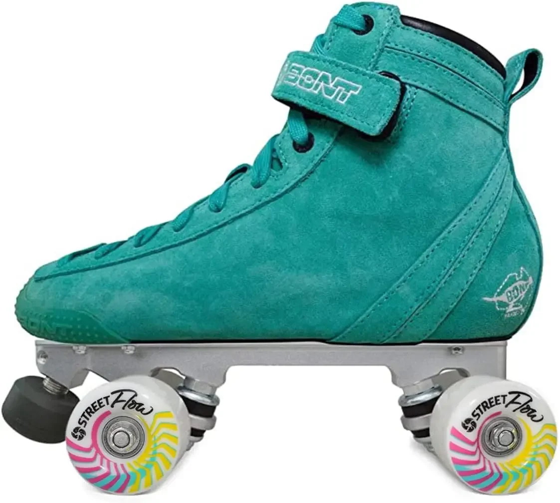 Parkstar Soft Teal Suede Roller Skates for Park Ramps Bowls Street - Rollerskates for Outdoor and Indoor Skating