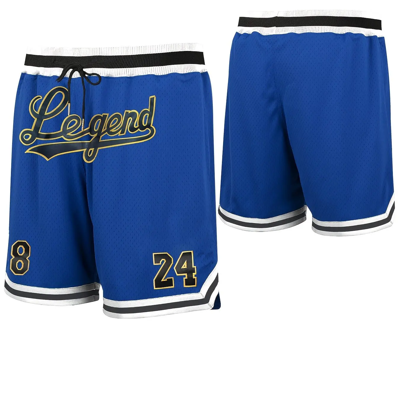 Legend Number 24. Spodenki do koszykówki Męskie luźne spodenki plażowe Szybkoschnące spodenki na lato Kobiety 3D Casual Oversized Sport Shorts