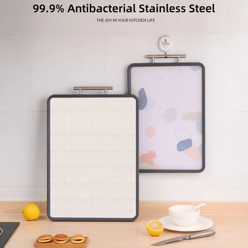 gioia double-sided antibacterial anti-mold thickened 304 stainless steel cutting board multifunctional kitchen occupying board