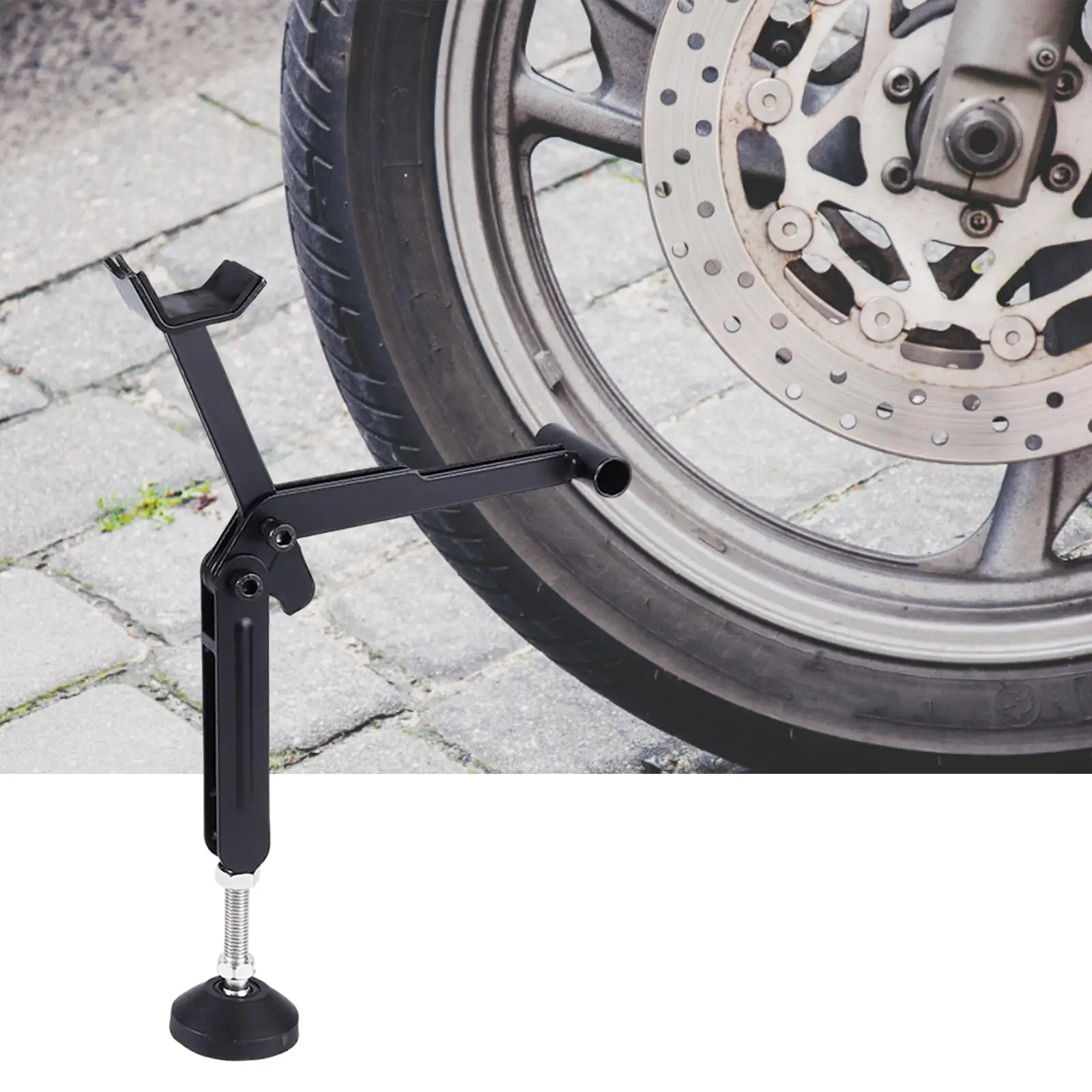 Motorcycle Wheel Lift Stand Adjustable Metal Repair Maintain Support Frame