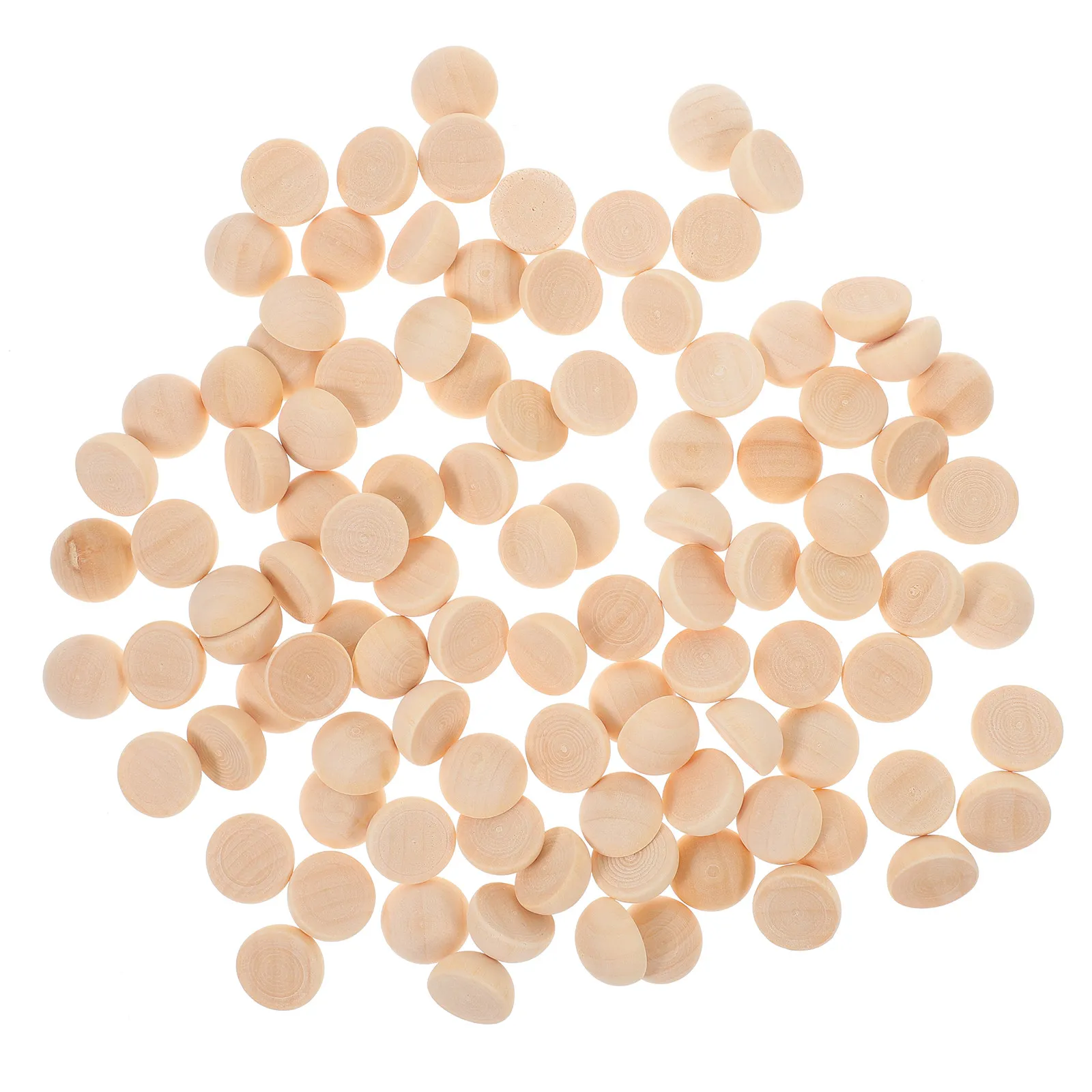 

100Pcs Unfinished Split Wood Ball 15Mm Half Craft Ball Light Yellow Smooth Solid for Shower Crafts Home Decoration DIY Art