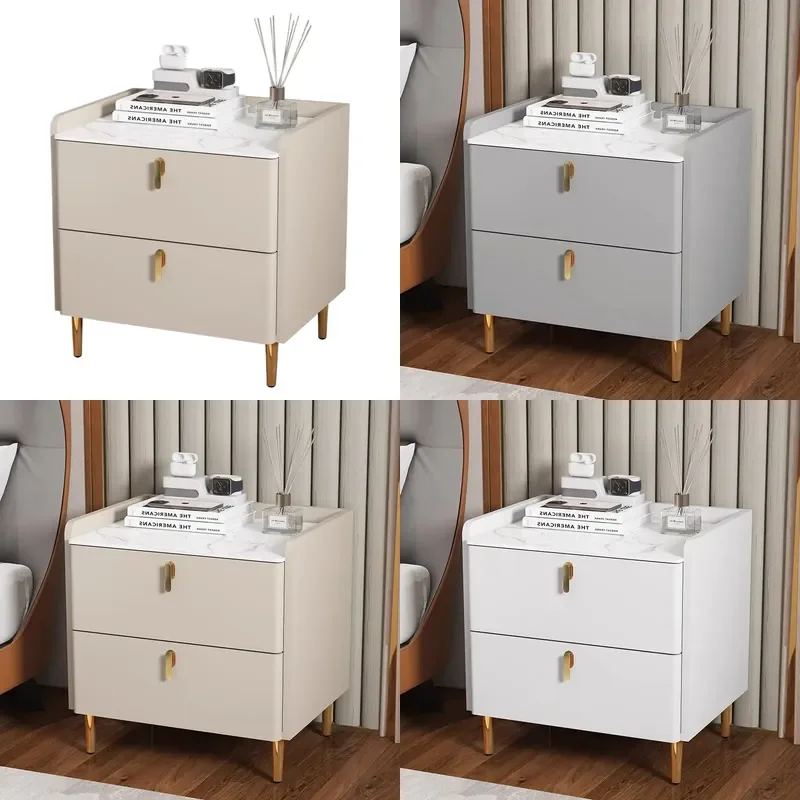 Modern Solid Wood Nightstand Small Luxury Bedroom Storage Cabinet Simple High End Side Table for Home