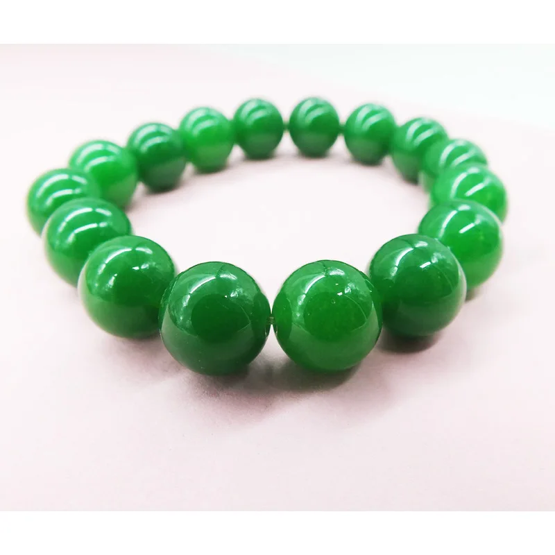 

Wholesale 10PCS classic 12MM high quality green Brazilian semi-precious stones bracelet