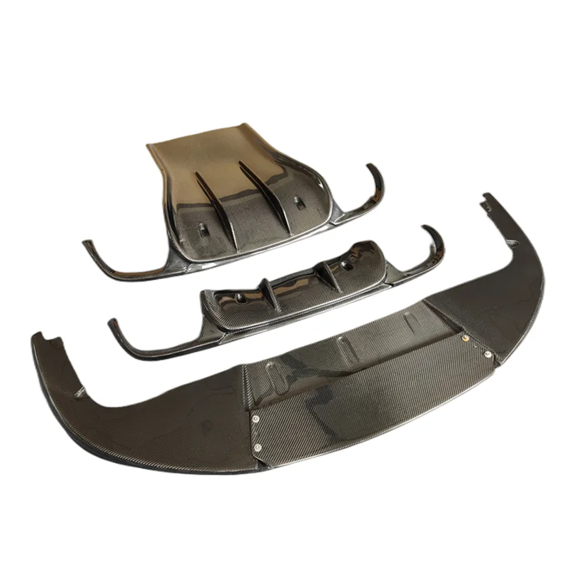 

For Porsche 2011 911 991 V-style Carbon Fiber Front Bumper Lip Rear Diffuser Spoiler Side Skirt
