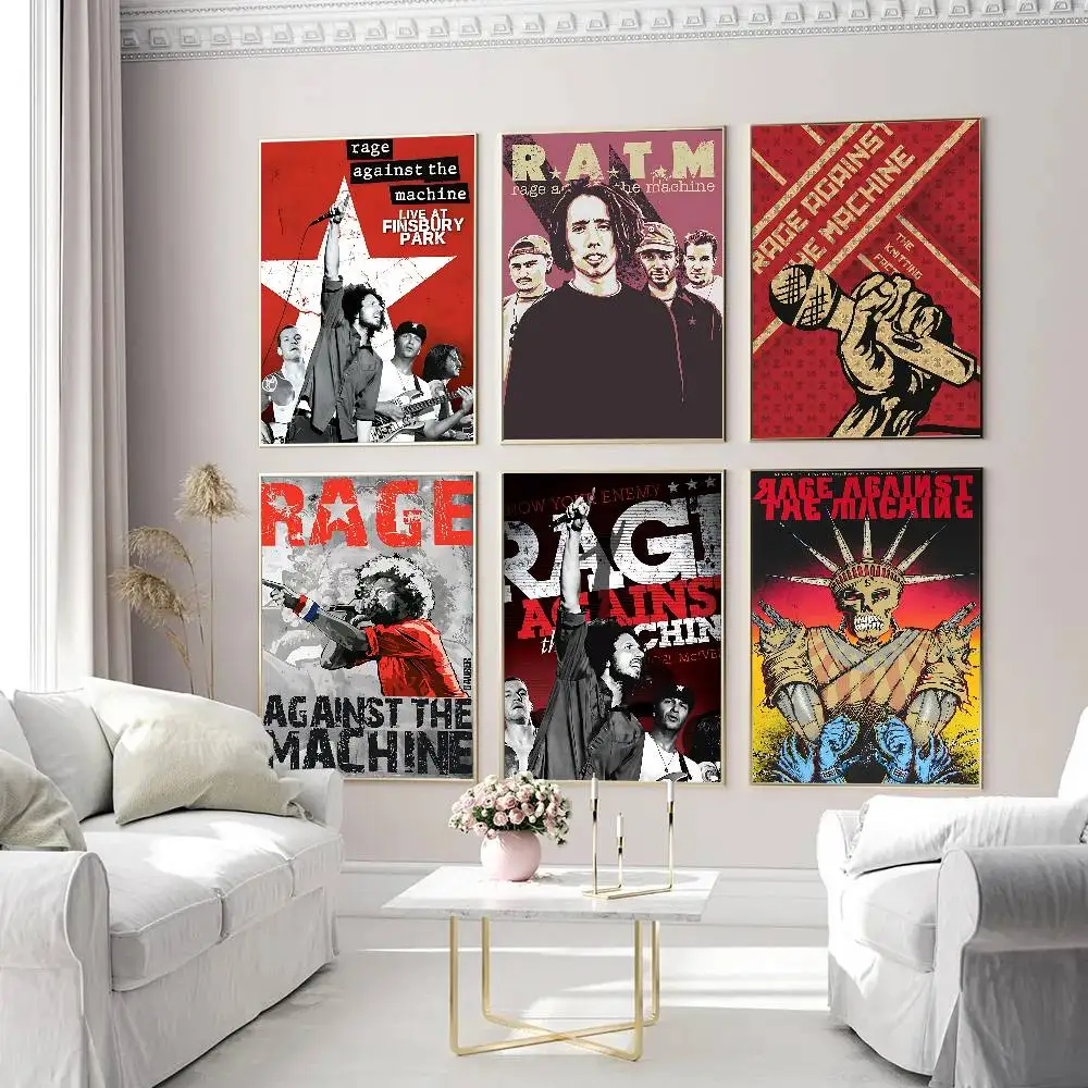Classic Band R-Rage A-Against T-The M-Machine Anime Posters Sticky Whitepaper Sticker DIY Room Bar Cafe Kawaii Room Decor