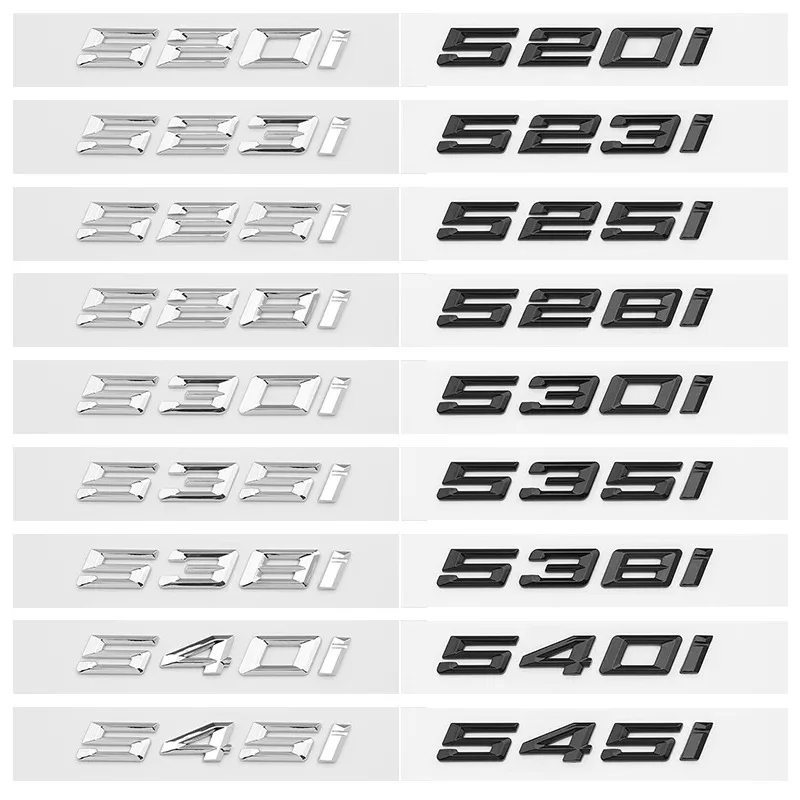 For BMW 5 Series E39 E60 E61 F10 F11 G30 520d 523d 525i 528i 530i 535i 540i Car Styling Trunk Letter Emblem Rear Lid Logo Black