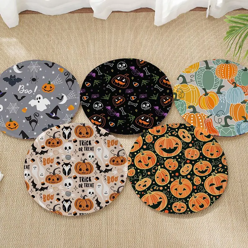 

Halloween Pumpkins Modern Minimalist Style Plush Cushion Home Back Cushion Soft Comfortable 50x50cm Stool Seat Mat