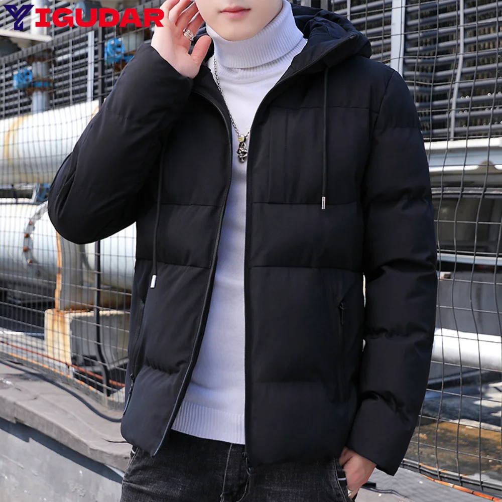 Warm New Casual Fashion Windproof Parka men Jacket y2k streetwear With Hood Men Windbreaker Winter Men Clothes ropa hombre