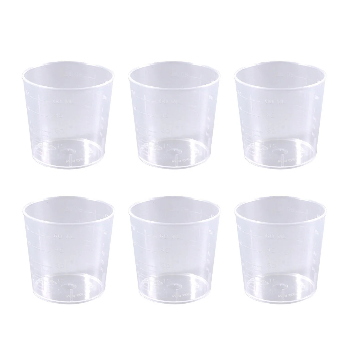 

25pcs 60Ml Plastic Graduated Measuring Beaker Lightweight High Temperature Resistant Lab Household Cooking Liquid Powder
