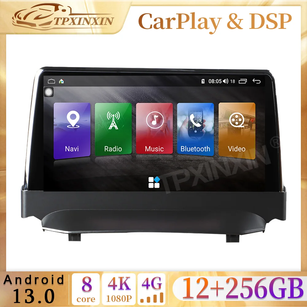 Autoradio Android 256, 8 Go/13.0 Go, Navigation GPS, Stéréo, Lecteur MultiXXL, Limitation 2009-2016, Unité Centrale pour Voiture Ford Fi.C. MK6 MK7