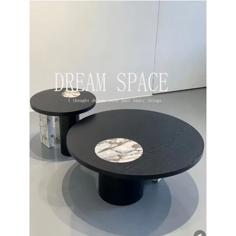 Medieval day marble round coffee table small apartment combination living room side table designer