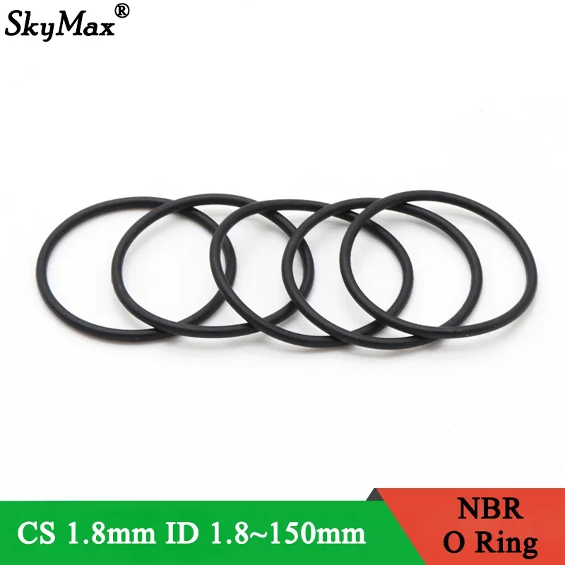 

10~100Pcs NBR O Ring Thickness CS 1.8mm ID 1.8~71mm Nitrile Rubber Round O Type Corrosion Oil Resist Sealing Washer Gasket