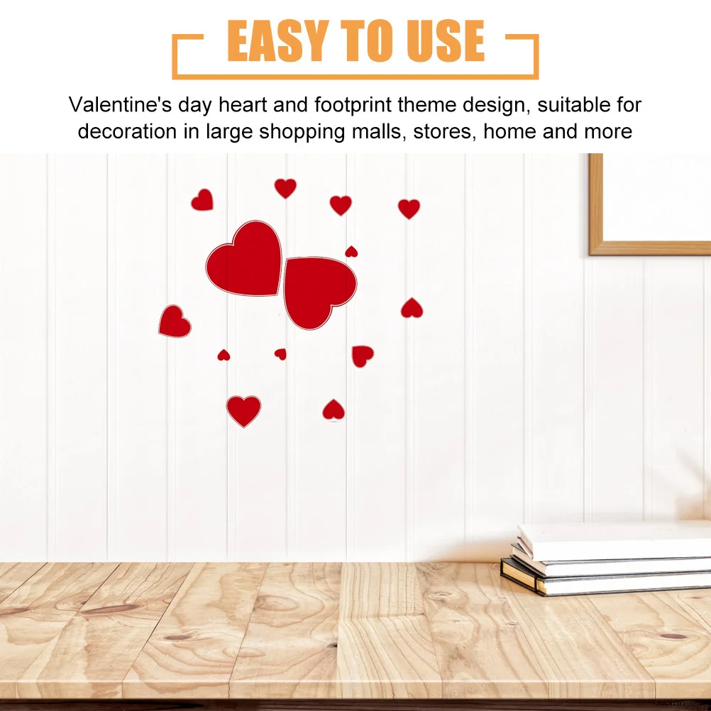 

1 Sheet Red Valentine Heart Wall Sticker Romantic Love Decal for Home Mall Store Decoration Love Heart Decal Red Decals
