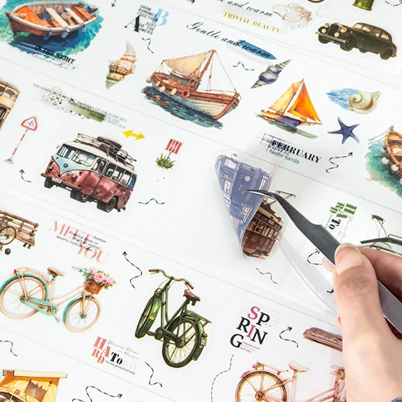 Mr. Paper transportation masking tape 1 roll PET landscape tape record Home travel expenses hand book decoration accessories