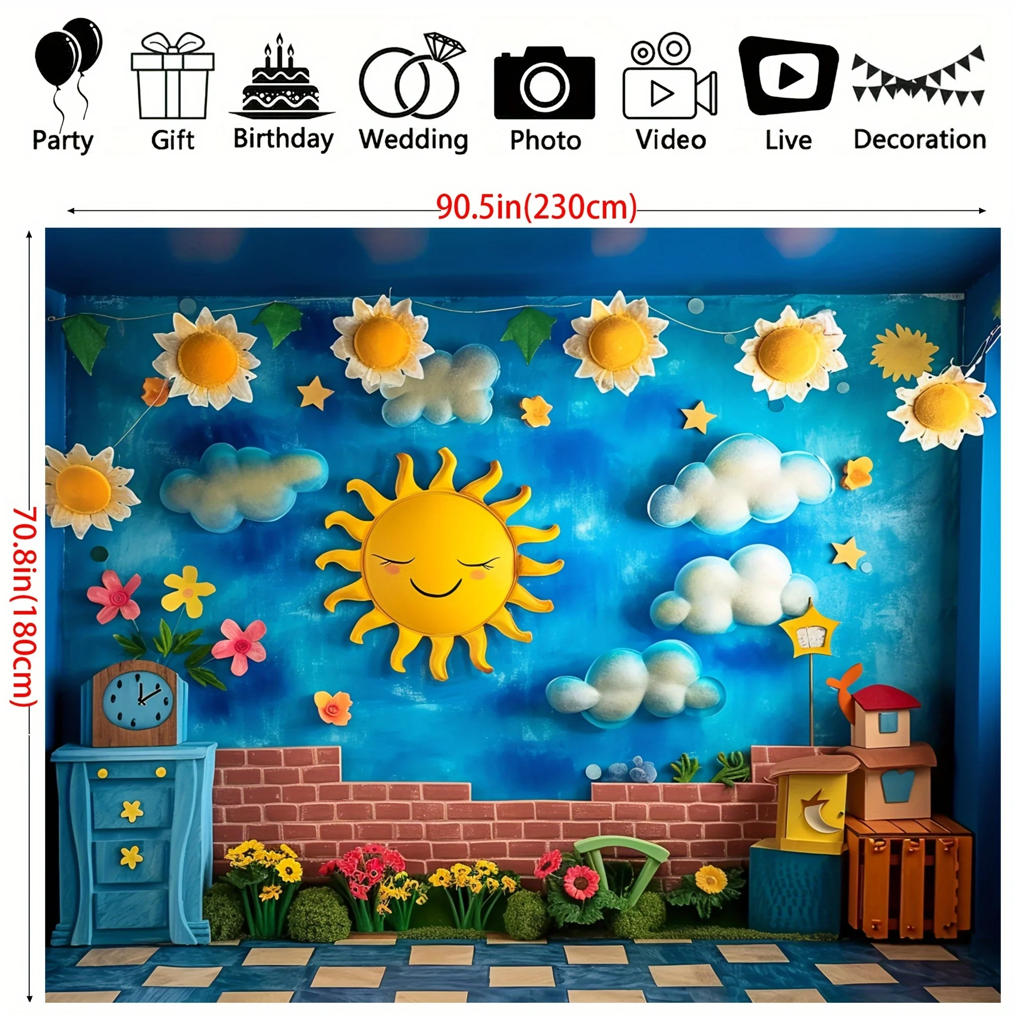 Kindergarten school age return to school shooting party photography background photography studio party decoration supplies