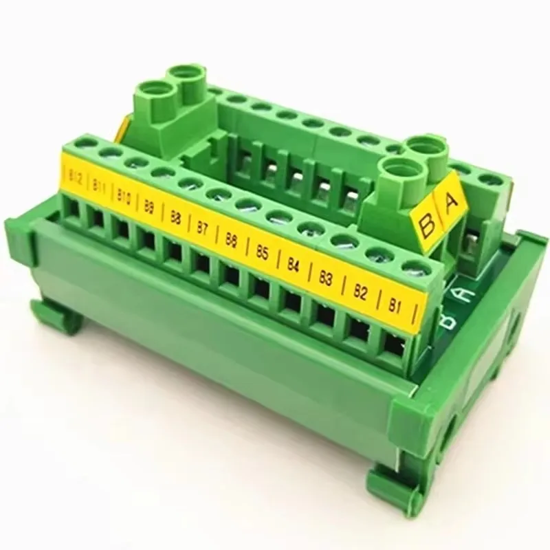 تركيب السكك الحديدية DIN 2 * 12 وحدة توزيع طرفية لولبية يمكن أن تدعم اتصالات توسيع الوحدة المتعددة