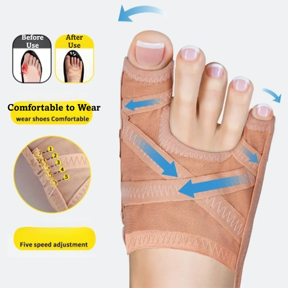 Breathable Bunion Corrector Comfortable Fit Adjustable Design Hallux Valgus Corrector Fabric Sleeve Toe Straightener