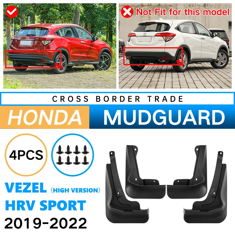 

Car Auto Mud Flaps for Honda Vezel HRV Sport 2019-2022 Splash Guards Fender Mudguard Extended Service Life Exterior Parts