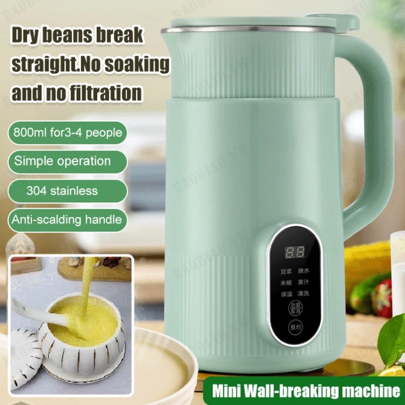 Household filter-free high-speed blender 800ml Soy Milk Maker Multifunctional Wall Breaking Machine Automatic Rice Paste Maker