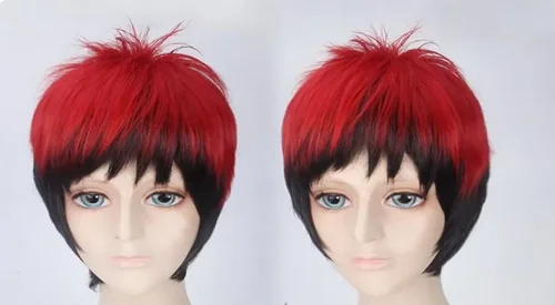 Kuroko No Basketball Kagami Taiga Cosplay Wig Red Black Ombre Wigs For Men Halloween Costume Carnival Hair