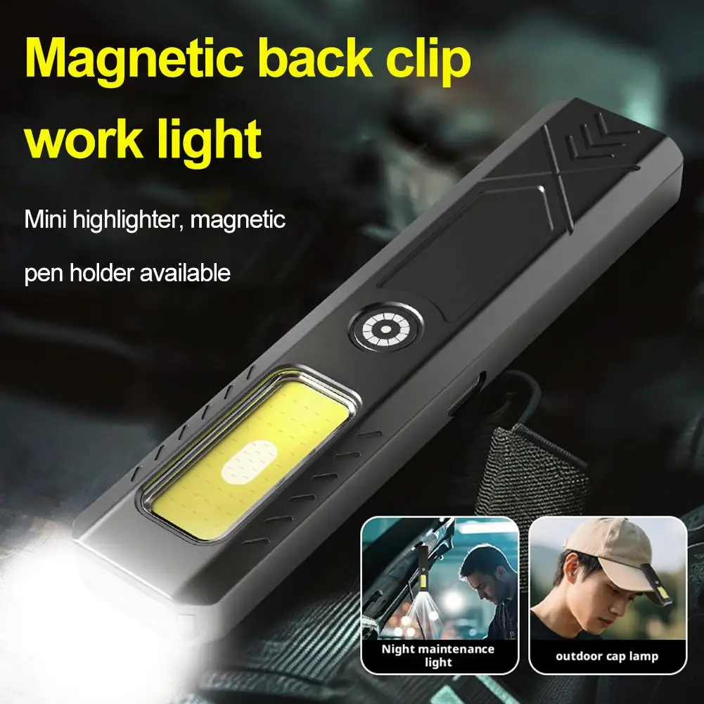 

Ручной фонарик с зарядкой через USB, аварийный прожектор, магнит, рабочая лампа, портативный задний зажим, красный/синий предупредительный световой фонарик