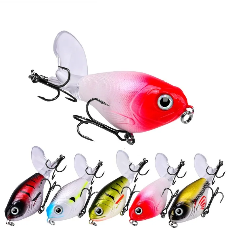 Isca Artificial Whopper Popper Topwater 11G/16G - Isca Dura com Cauda Rotativa Macia para Pesca de Bass