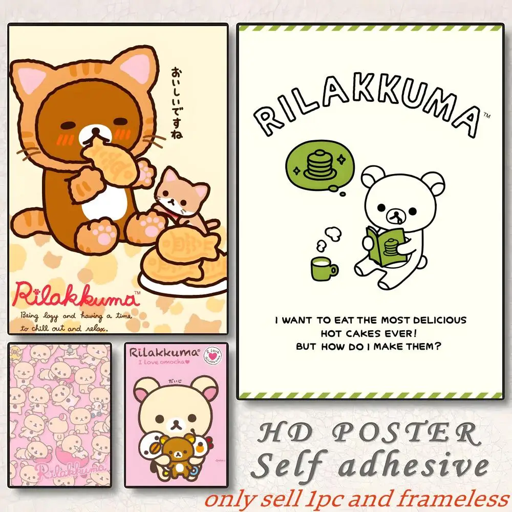 Anime Cartoon R-Rilakkuma Poster Gift with prints Home bedroom living room decoration promotion and display