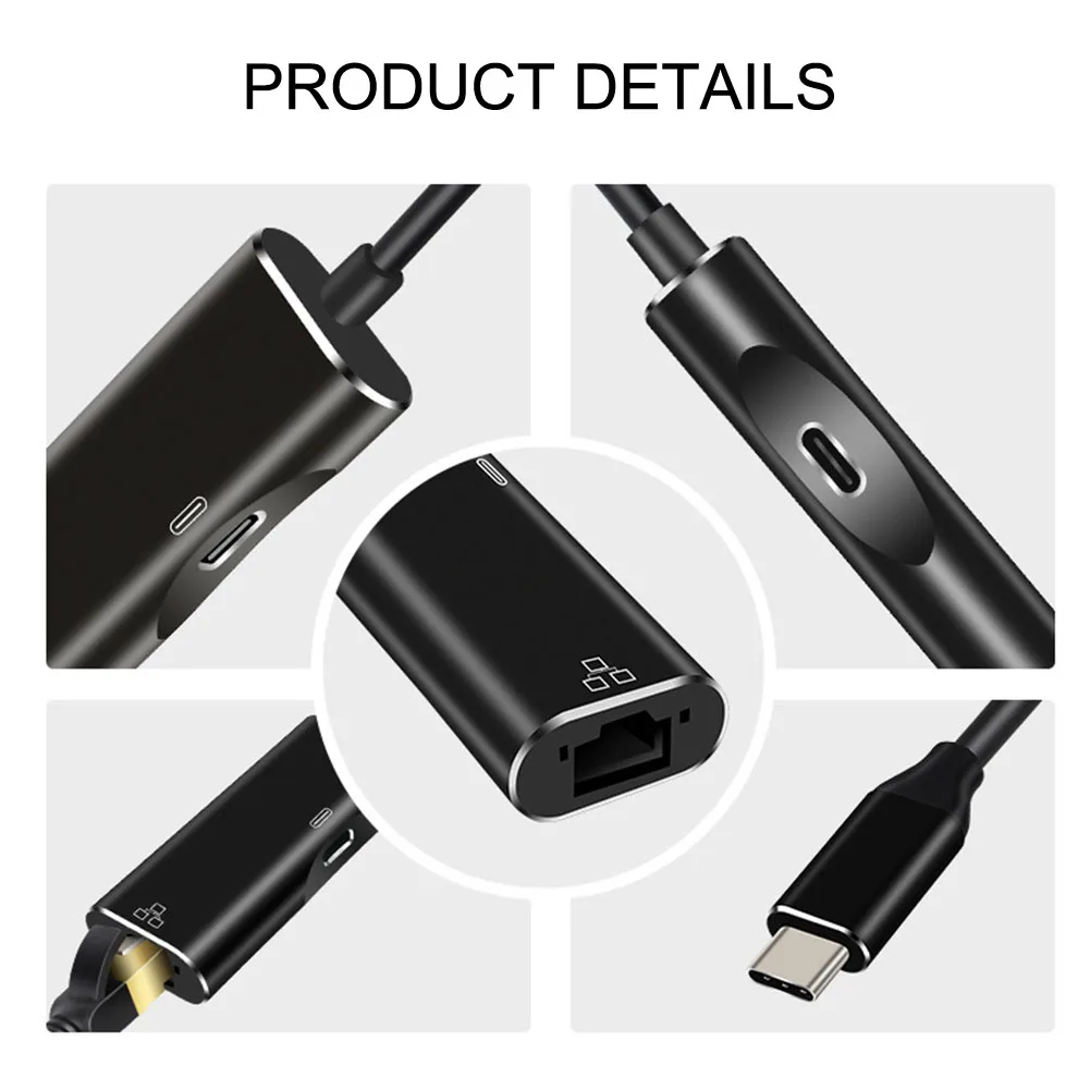 Usb C To RJ45 Ethernet Adapter with Charing for Samsung Galaxy Tab Z Fold6 S24 S23 Xiaomi HUAWEI Nintendo Switch 1000Mbps