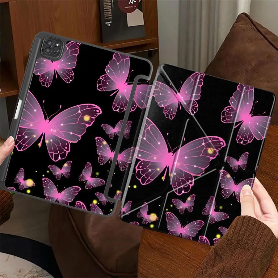 

Cartoon Butterfly Holder Cover Tablet Case For iPad Pro 11th 10th 9th 8th 7th 12.9inch Pro 2025 Mini 6 7 Air 4 5 M3 M2 M4 11inch