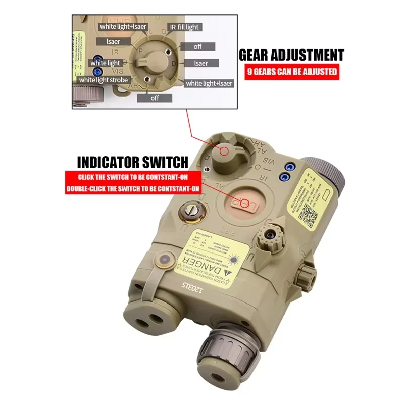 WADSN Тактический PEQ15 Red Dot Лазерный прицел ИК Батарейный блок Страйкбол M600 M300 Фонарик Двойной пульт дистанционного управления Подходит для рейки 20 мм