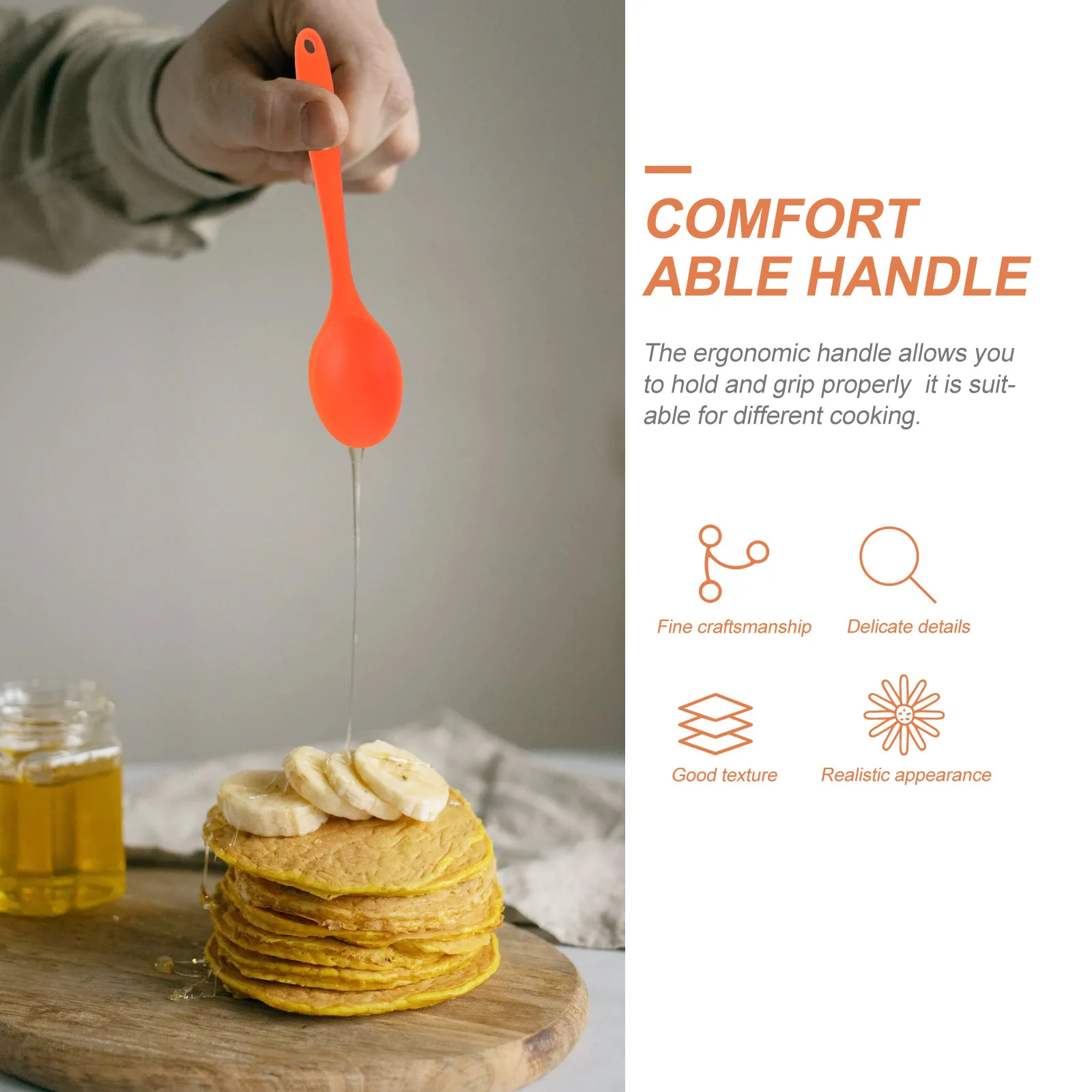 

4Pcs Silicone Spoons Premium Heat Resistant Non Stick Cooking Spoons for Salad Rice Soup Kitchen Mixing Serving Tools