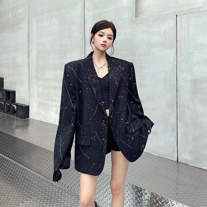 

Autumn New Blazer Jacket Women's High-quality Fashion Loose Long-sleeved Casual All-Match Suit Top Female Blazer Outwear 2026