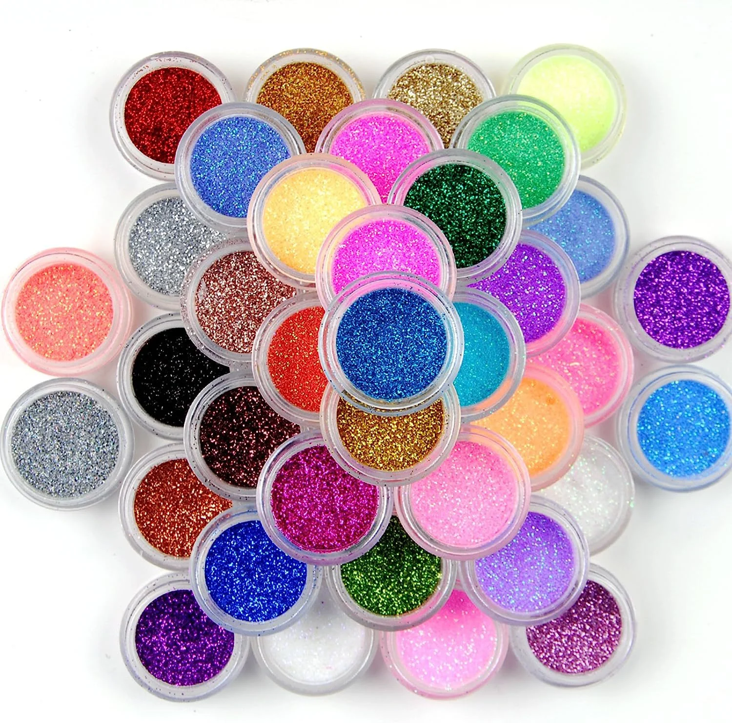 

50Pcs/Set Nail Glitter Mix Colors Nail Art Fine Powder Dust UV Gel Polish Acrylic Nail Tips DIY Decoration Tools