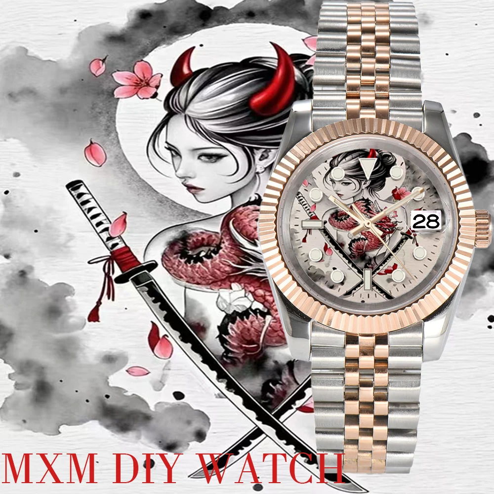 customized 36/39mm NH35 watch Movement Creative pattern 316 Stainless steel NH35a Mechanical watch for men and women watches