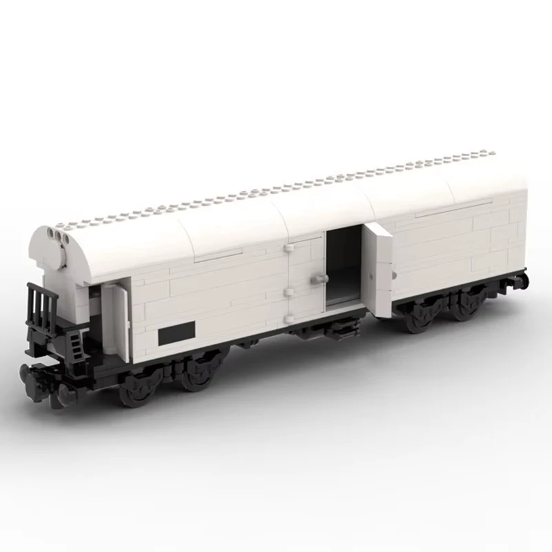 

City Car Model MOC Building Bricks German Railway Refrigerated Wagon Modular Technology Gifts Holiday Assemble Children Toy Suit