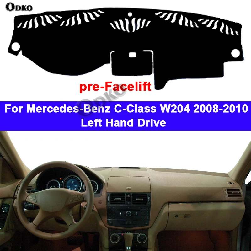 Car Dashboard Cover DashMat Carpet Cape For Mercedes-Benz C-Class W204 2008 - 2014 LHD RHD C-Klasse C180 C200 C220 C250 C300